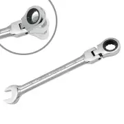 16mm Flex Head Ratchet Wrench, 12 Point Chrome Vanadium Steel Combination