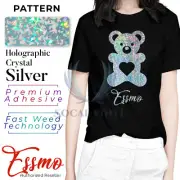 Essmo Holo Crystal Silver Pattern Heat Transfer Vinyl HTV TShirt Iron Press SP08