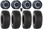 KMC Technic 15" Wheels Blue 30" XC450 Tires RZR Turbo S / RS1