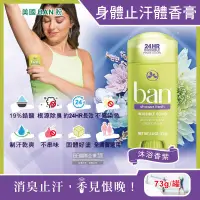 在飛比找PChome24h購物優惠-美國BAN盼-長效止汗約旋轉式清新體香膏-沐浴香紫73g/綠