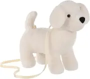 [Apricot Lamb] White Labrador Plush Shoulder Bag for Kids, Teen Girls Boys, Fashion Handbags, 13 Inches