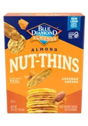 New Blue Diamond Almonds Nut Thins Cheddar Cheese Rice Cracker Snacks 4.25oz