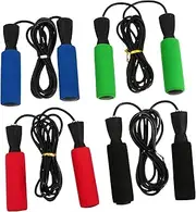 4Pcs Jump Rope with Handles Skipping Ropes for Fitness and Exercise Suitable for All Ages for Home and Gym Workouts