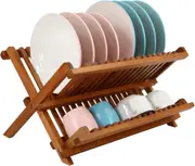 2-Tier Collapsible Storage Dish Rack Organizer