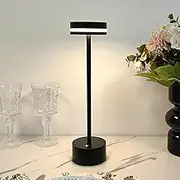 Shenzhi Tech Modern LED Table Lamp, USB Rechargeable Desk Lamp, Touch Controlled Dimmable Indoor Night Light for Home Decor Bedside Room (Black)