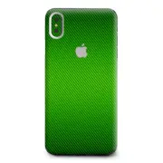 Skins Decal Wrap for Apple iPhone XS Max Lime Green carbon fiber look