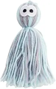 DAFORERAL Octopus Yarn Cat Toy, Hanging Kitten Teething Toy for Solo Play, Interactive Chew Ball for Cats, Soft Durable Wool Toys (Gray blue)
