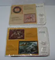 2x Vintage Embroidery Kits THE CREATIVE CIRCLE, Seascape MerryGoRound Sandpipers
