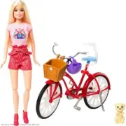 Barbie Pink Passport Holland Doll Set with Bicycle, Clothes, Accessories