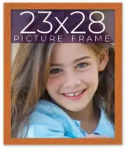 23x28 Honey Brown Real Wood Picture Frame Width 0.75 inches | Interior Frame Dep