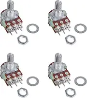 4 Pcs Silver Metal B50K 50K Ohm 6-Pin Dual Trim Potentiometer 3.8x2.8x1.7cm