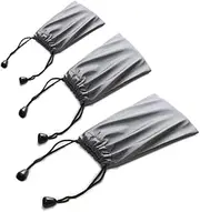 [lasenersm] 3 PCS Waterproof Carrying Storage Pouch Case Bags Drawstring Pocket Bags for Phones Power Bank Data Cable MP3 MP4 Accessories Bracelets Necklaces Rings Jewelry, etc, Gray