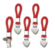 5 Pcs Tea Towel Clips, 1.2" Silver Hand Towel Clip Hooks, Red