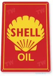 SHELL MOTOR OIL 11 X 8 TIN SIGN AUTO AUTOMOBILE MECHANIC ADVERTISEMENT GAS