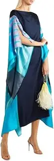[Generic] Trendy Calf Length Printed Soft Silk Crepe Kaftan for Women,Casual Wear Caftan Dress,Dubai Kaftan,Evening Wear Kaftan.