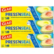 Glad Press 'N Seal Sealable Multipurpose Sealing Food Wrap Value Pack 3PK