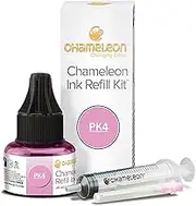 Chameleon Art Products, Ink Refill, Peony Pink PK4, Complete Refill Kit - 25 ML