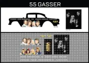 Hot Wheels (1/64), 55 Gasser "ABBA" Waterslide, Printed White First, Decals