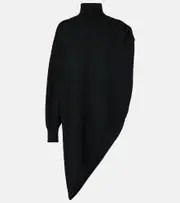[Alaia] Alaïa Asymmetric caped turtleneck sweater AU 14 black