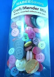 New HABEE 40gm MENDING/CRAFT Assorted BUTTONS Mixed Sizes & Colours SEWING FUN
