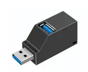 Mini 3 Port USB 3.0 Splitter Hub High Speed Data Transfer Adapter for PC Laptop MacBook Pro Accessories - Black