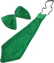 [Holibanna] Patrick's Day Celebration Tie Set Men's Bow Tie and Necktie in Festive Green