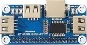Waveshare Ethernet/USB HUB HAT Compatible with Raspberry Pi Zero/Zero W/4B/3B/3B+,Features One RJ45 Ethernet Port Based on The RTL8152B Ethernet Chip Three USB Ports Compatible with USB2.0/1.1