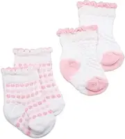 [Jefferies Socks] Textured Bootie, 2 Pack, 0-9 Months