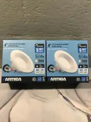 4 Pk PARMIDA 4" 9W LED Retrofit Downlight Baffle Trim Recessed Dimmable
