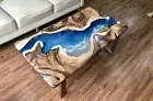 Custom Order Epoxy Resin Table - Ocean Design Wood Art Resin Coffee Table decor
