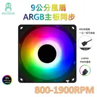 在飛比找樂天市場購物網優惠-現貨 9cm ARGB風扇 主板同步 9公分風扇 ARGB風