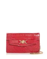 Versace Medusa '95 Croc Embossed Leather Wallet On Chain