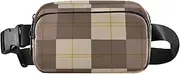 [Amooorous] Brown Square Cute Crossbody Bag Waist Packs for Women Men Water Resistant Sling Chest Bag with Adjustable Strap for Travel Gym Work, brown square, 1 size