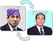 DUNGGLE Dishwasher Magnet Clean Dirty Sign Indicator, Washing Machine Magnet Double Sided Kitchen Dish Washer Refrigerator Magnet Flip with Magnetic Plate Office Michael Scott