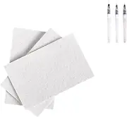 Magic Puffy Paint, 3D Drawing Magic Canvas Sponge, Puffy Drawing Pens,DIY Art Papers with 3D Ink,10 PCS Blank Painting Pape for Art Supplies with 3 Pens (Rectangle)