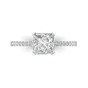 1.56ct Princess Cut Engagement Bridal Anniversary Promise Ring 14k White Gold