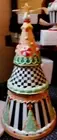 MACKENZIE CHILDS CANDY COTTAGE TREE CANISTER, COOKIE JAR,NEW IN ORIGINAL BOX