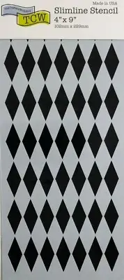 Harlequin Stencil Geometric Diamond Grid Template Mixed Media Art TCW Stencils