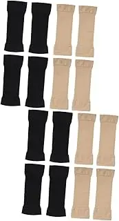 [Minkissy] Fat Burning Wrist Guard Arm Shaping Sleeves Arm Seamless Arm Sleeves Elastic Arm Shaper Black