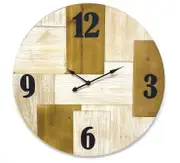 Amazing wood decorative wall clock Wood stitching design 50D
