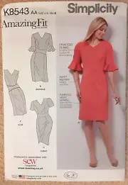 Simplicity Pattern K8543 Misses' / Woman's Dress Sewing Craft Project 8543 H