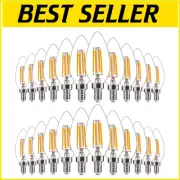 24 Pack Dimmable E12 LED Candelabra Bulbs – 60W Equivalent Soft White Light