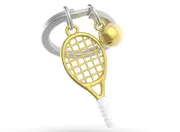 Metalmorphose Miniature 3D Metal Keychain - Tennis, Whitehill MTM317-01
