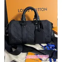 在飛比找蝦皮購物優惠-LV 路易威登 KEEPALL 25 黑色壓紋牛皮 波士頓包