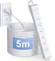 Power Strip with Long Extension Cord - 5M Power Board Surge Protector, Mountable