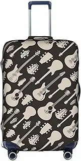 [FSCEV] Guitar Pattern Trolley Suitcase Protective Cover Business Travel Luggage Protector Fashion 18-32 Inches, White, XL