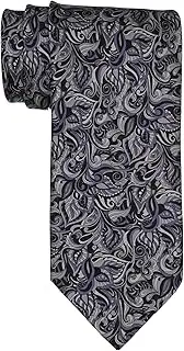 [Italo Ferretti] Satin Gray Paisley Tie, Gray