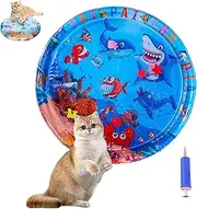 Ocean Breeze Splashland for Cats, Ocean Breeze Splashland for Dogs, Thickened Pets Pad and Cooling Waterbed with Inflator, Rapid Cooling (Type A-L)