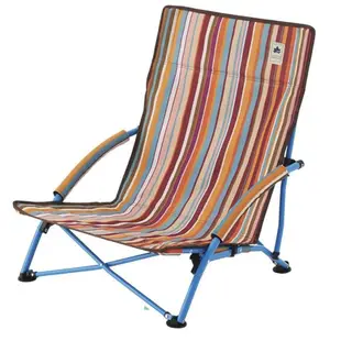LOGOS 懶洋洋低座休閒折疊椅_耐重100kg/懶人椅.折合椅.戶外折疊椅_彩色條紋