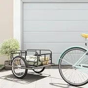 Bicycle Cargo Trailer, Steel Cargo Trailer with Foldable Tow bar and Quick Release Hitch, Bicycle Accessories
